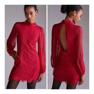 New Anthropologie Maeve Open-Back Lace Mini Dress Size 0